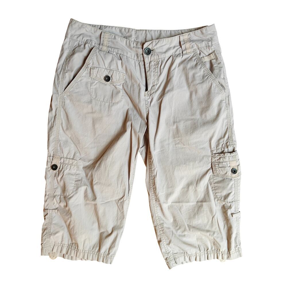 DKNY Active Cargo Shorts Womens Size 8 Beige Utility Casual Summer